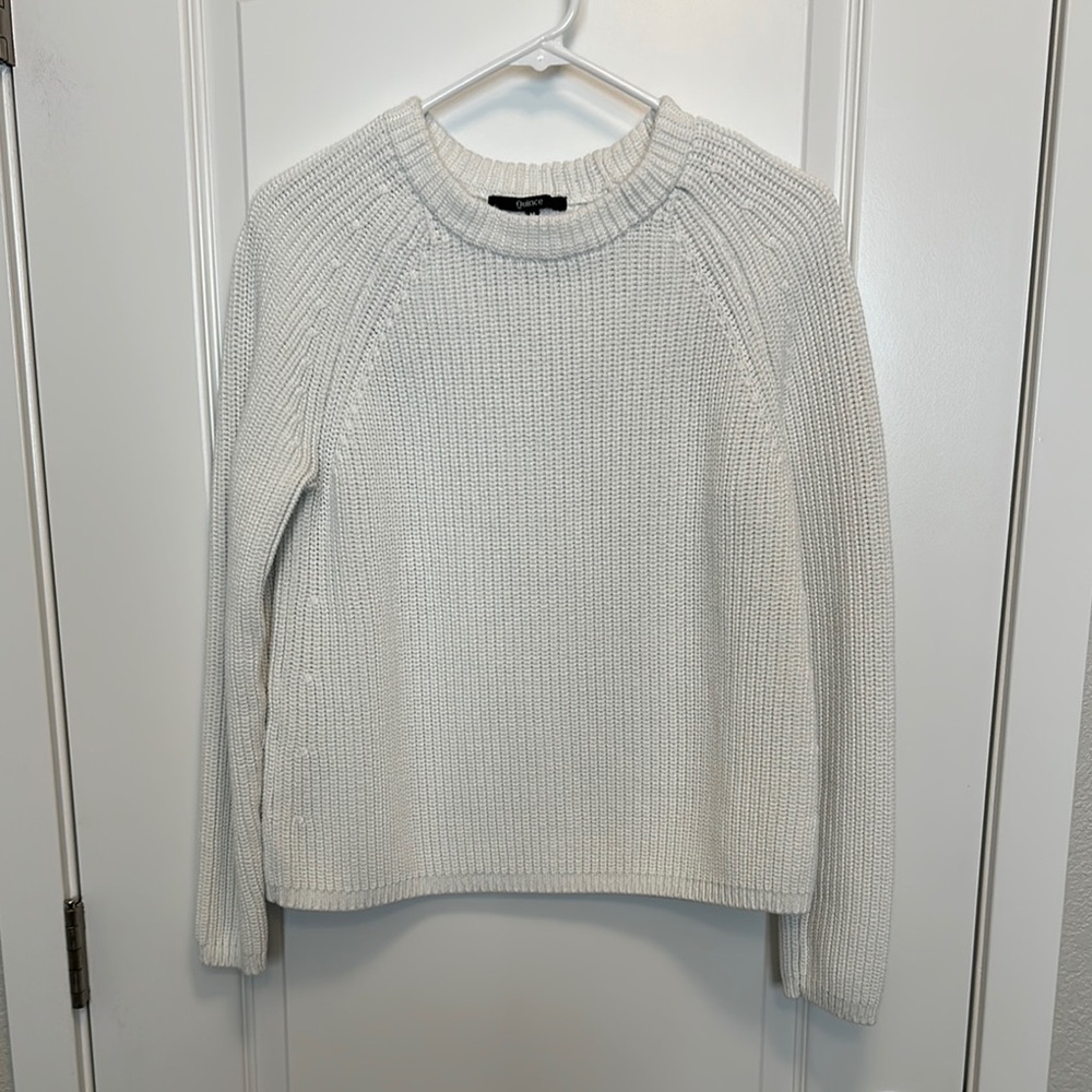 Quince Cozy Off White Knit Sweater